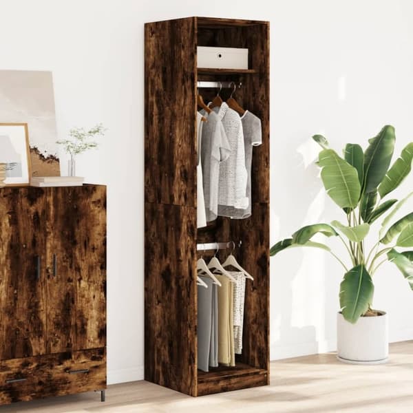 vidaXL Garderob rökfärgad ek 50x50x200 cm konstruerat trä