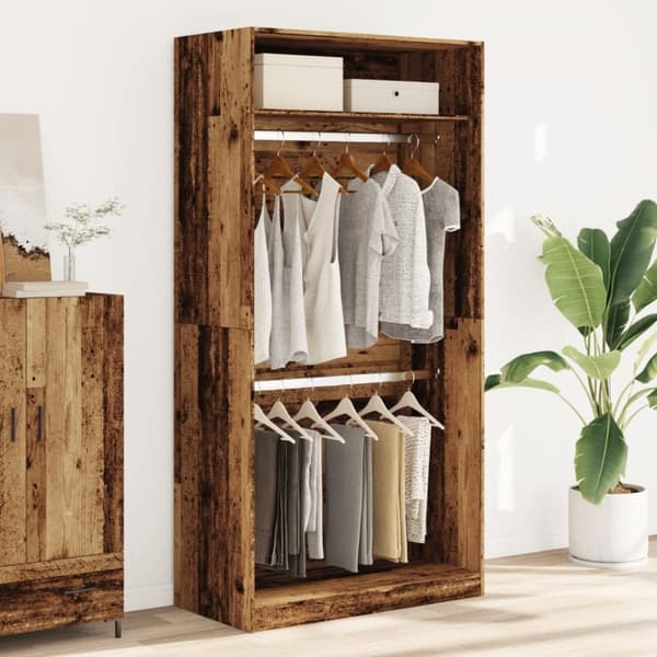 vidaXL Garderobe gammelt tre 100x50x200 cm konstruert tre