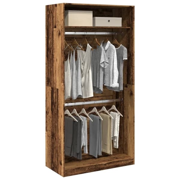 vidaXL Garderobe gammelt tre 100x50x200 cm konstruert tre