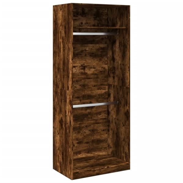 vidaXL Garderobe røkt eik 80x50x200 cm konstruert tre