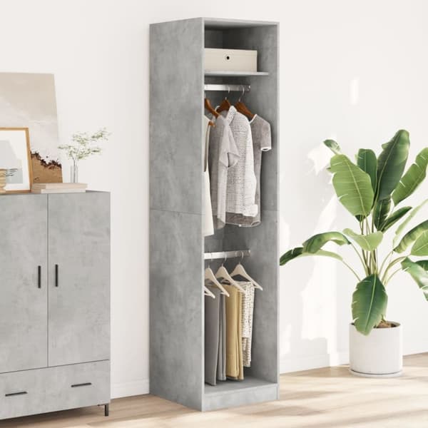 vidaXL Garderob betonggrå 50x50x200 cm konstruerat trä