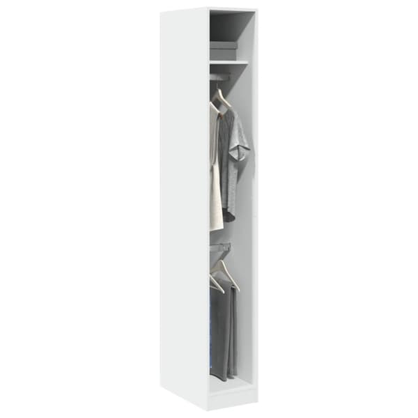 vidaXL Garderobe hvit 30x50x200 cm konstruert tre