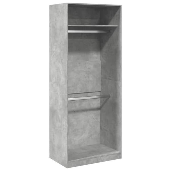 vidaXL Garderobe betonggrå 80x50x200 cm konstruert tre