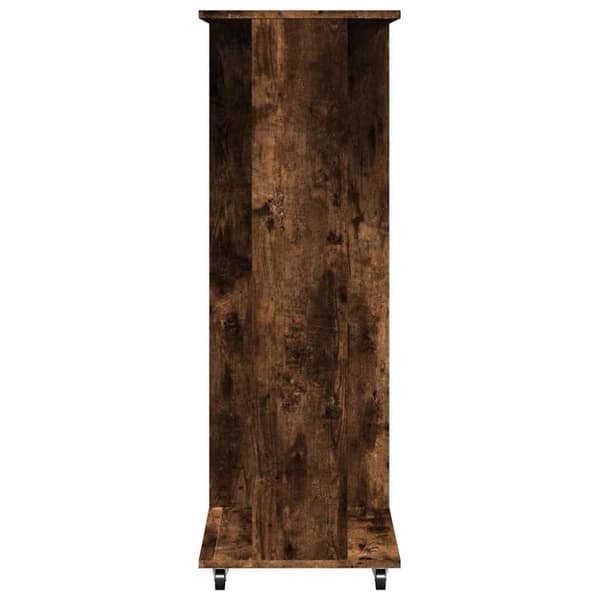 vidaXL klædeskab med hjul 102x38x110 cm konstrueret træ røget egetræ