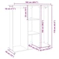 Pikkukuva 11 / 11: vidaXL Vaatekaappi pyörillä betoninharmaa 102x38x110 cm tekninen puu