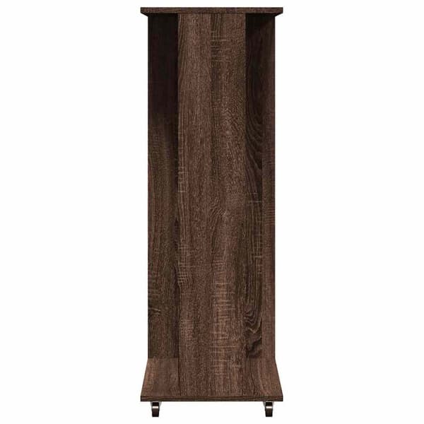 vidaXL klædeskab med hjul 102x38x110 cm konstrueret træ brun egetræ