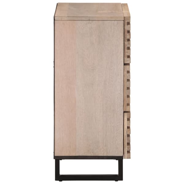 vidaXL skænk 60x34x75 cm massivt mangotræ hvid