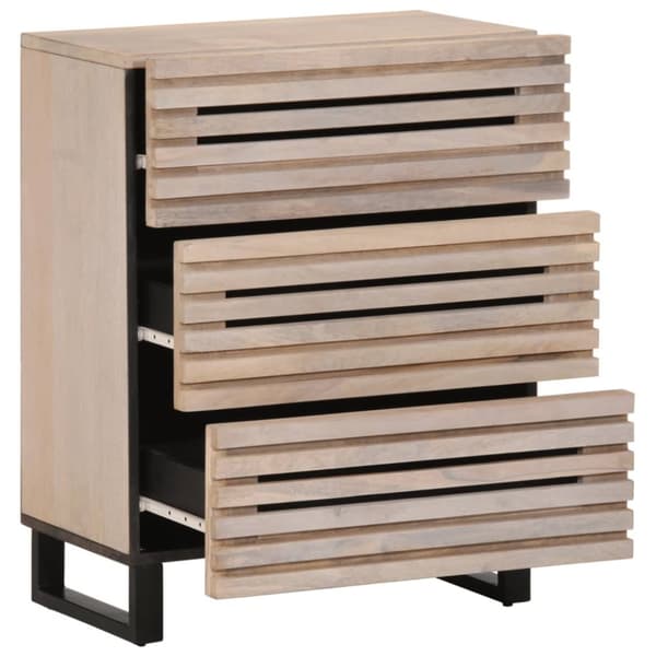 vidaXL skænk 60x34x75 cm massivt mangotræ hvid