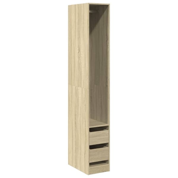 vidaXL Garderob sonoma-ek 30x50x200 cm konstruerat trä