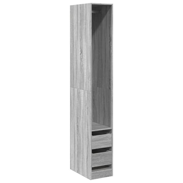 vidaXL Garderobe grå sonoma 30x50x200 cm konstruert tre