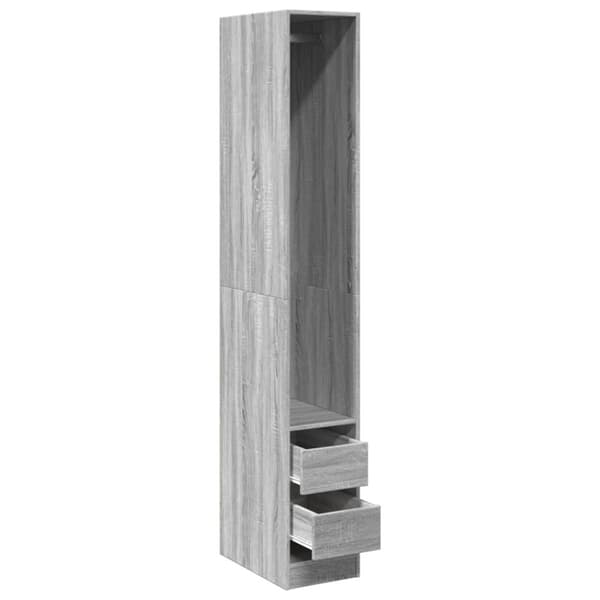 vidaXL Garderobe grå sonoma 30x50x200 cm konstruert tre