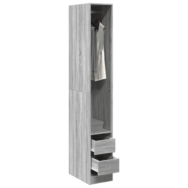 vidaXL Garderobe grå sonoma 30x50x200 cm konstruert tre