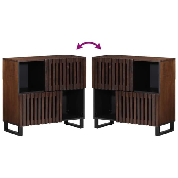 vidaXL Senkki ruskea 80x34x75 cm täysi mangopuu