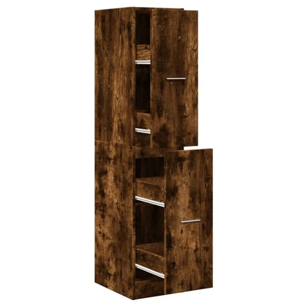 vidaXL apotekerskab 30x41x144,5 cm konstrueret træ røget egetræsfarve