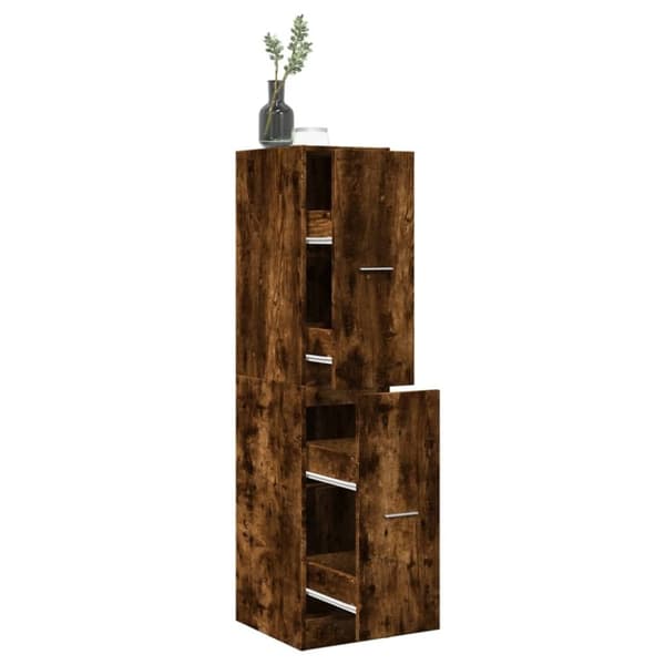 vidaXL apotekerskab 30x41x144,5 cm konstrueret træ røget egetræsfarve