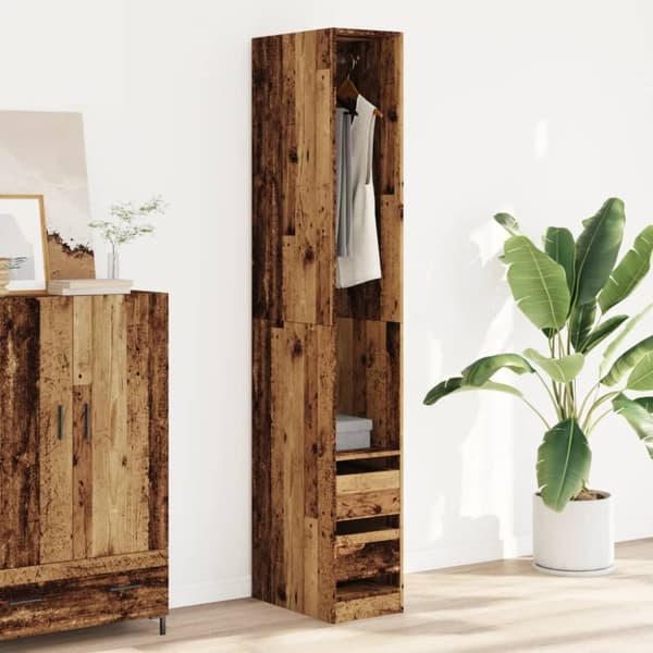 vidaXL Garderobe gammelt tre 30x50x200 cm konstruert tre