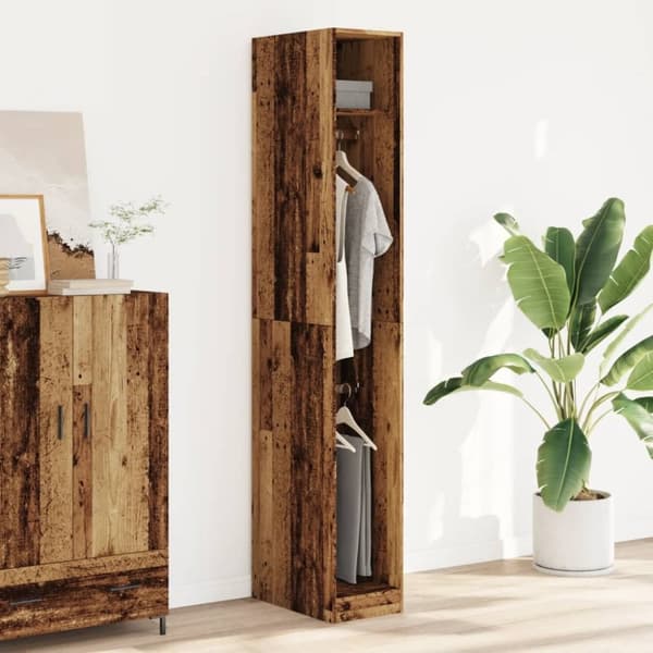 vidaXL Garderobe gammelt tre 30x50x200 cm konstruert tre