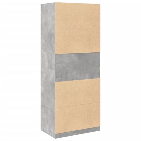 klædeskab 80x50x200 cm konstrueret træ betongrå
