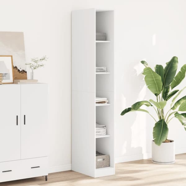 Garderob vit 30x50x200 cm konstruerat trä