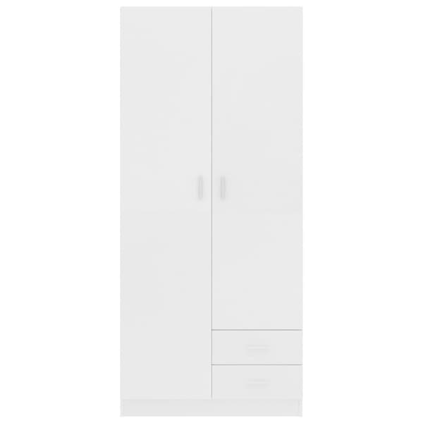 klædeskab 80x52x180 cm konstrueret træ hvid