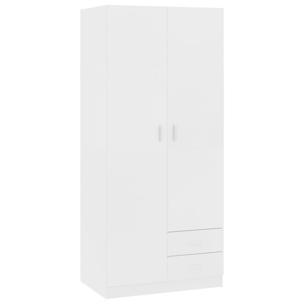 klædeskab 80x52x180 cm konstrueret træ hvid
