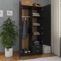 Miniatyrbild 3 av 8: Garderob svart 80x52x180 cm konstruerat trä