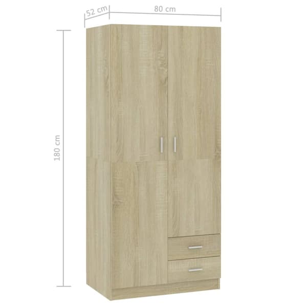 Garderob sonoma-ek 80x52x180 cm konstruerat trä