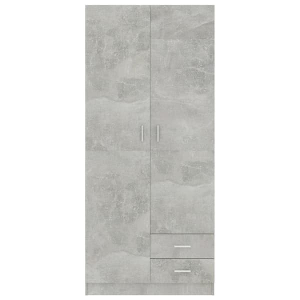 Vaatekaappi, betoninharmaa, 80x52x180 cm, puupohjainen materiaali