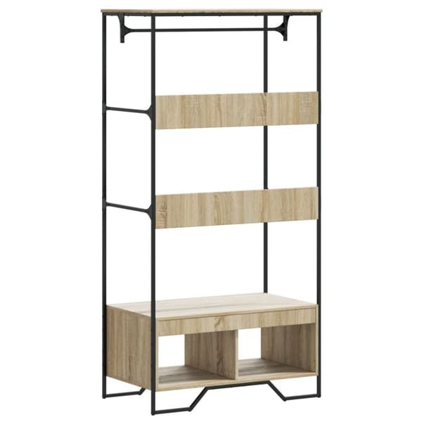 vidaXL Garderobe sonoma eik 90x50x180 cm konstruert tre