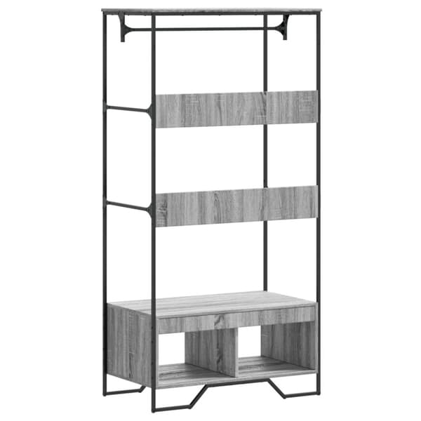 vidaXL Garderobe grå sonoma 90x50x180 cm konstruert tre