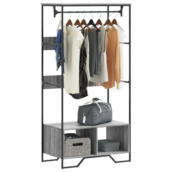 vidaXL Garderobe grå sonoma 90x50x180 cm konstruert tre
