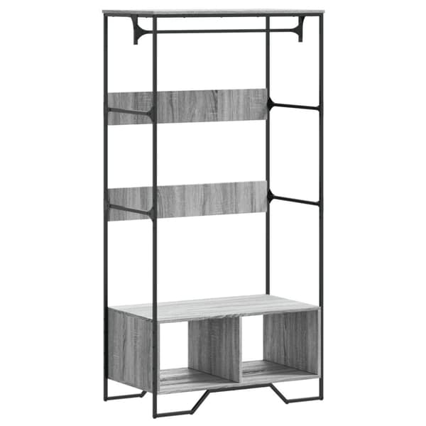 vidaXL Garderobe grå sonoma 90x50x180 cm konstruert tre