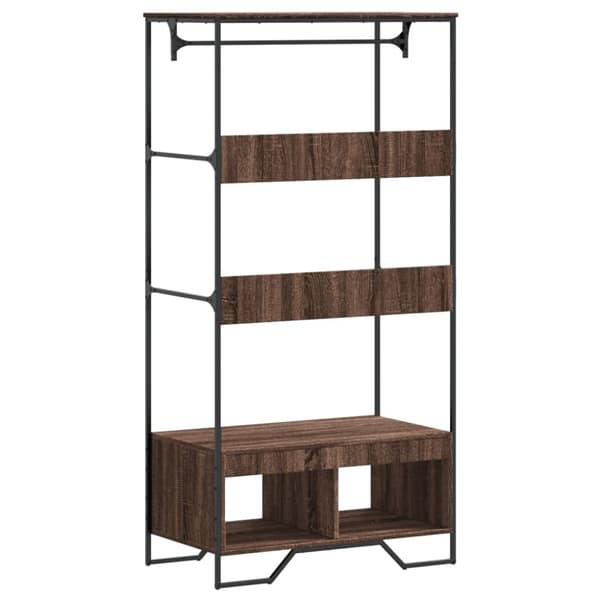 vidaXL Garderobe brun eik 90x50x180 cm konstruert tre