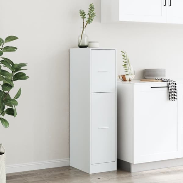 vidaXL Apotekskap hvit 30x41x118 cm konstruert tre