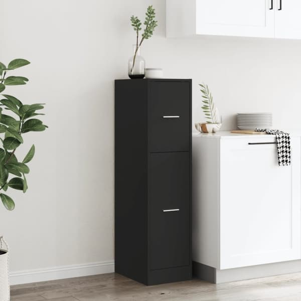 vidaXL Apotekskap svart 30x41x118 cm konstruert tre