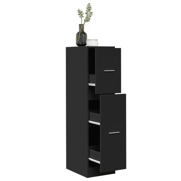 vidaXL apotekerskab 30x41x118 cm konstrueret træ sort
