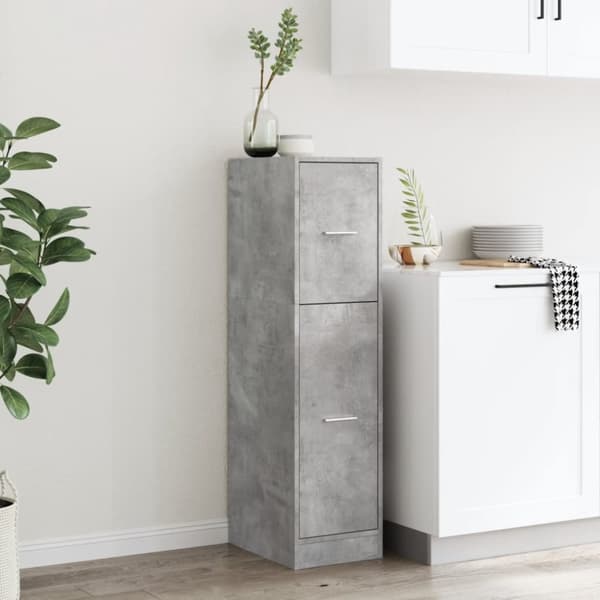 vidaXL Apotekskap betonggrå 30x41x118 cm konstruert tre