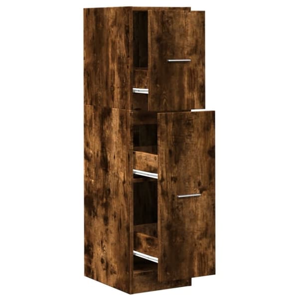 vidaXL Apotekskap røkt eik 30x41x118 cm konstruert tre