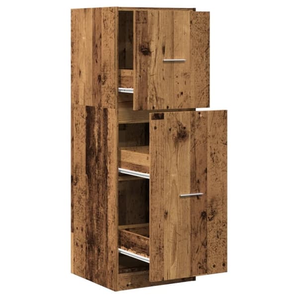 vidaXL Apoteksskåp åldrat trä 40x41x118 cm konstruerat trä