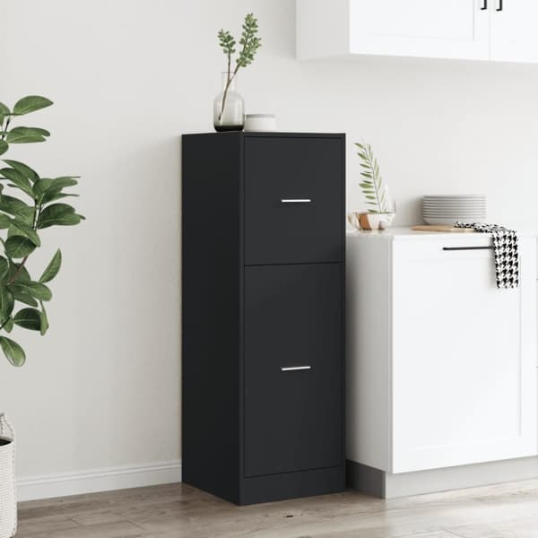 vidaXL Apoteksskåp svart 40x41x118 cm konstruerat trä