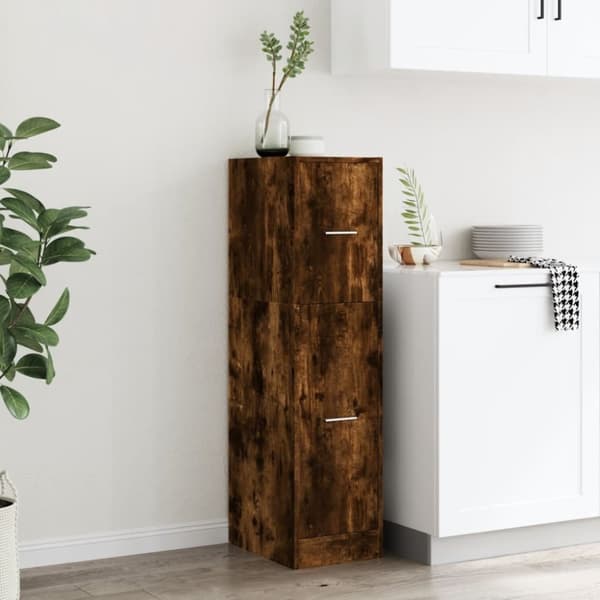 vidaXL apotekerskab 30x41x118 cm konstrueret træ røget egetræsfarve