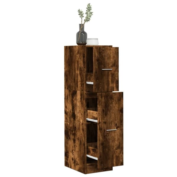 vidaXL apotekerskab 30x41x118 cm konstrueret træ røget egetræsfarve