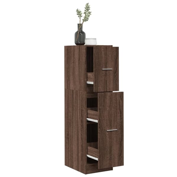 vidaXL apotekerskab 30x41x118 cm konstrueret træ brun egetræsfarve