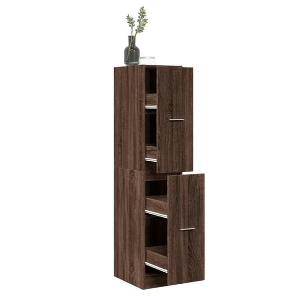 vidaXL apotekerskab 30x41x144,5 cm konstrueret træ brun egetræsfarve