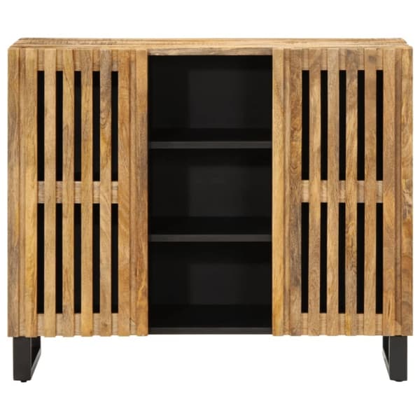 vidaXL skænk 90x34x75 cm massivt ru mangotræ