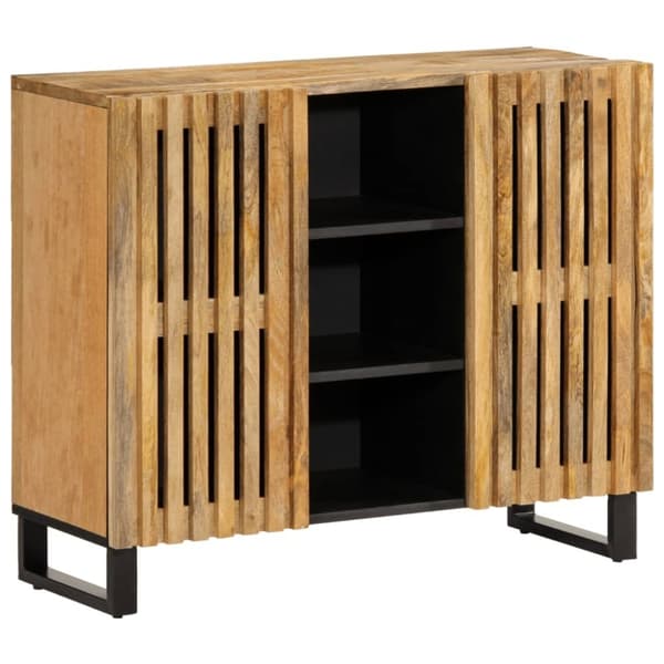vidaXL skænk 90x34x75 cm massivt ru mangotræ