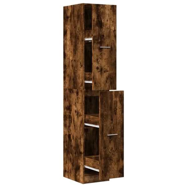 vidaXL apotekerskab 30x41x174,5 cm konstrueret træ røget egetræsfarve