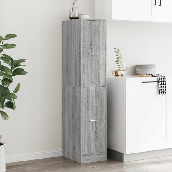 vidaXL Apotekskap grå sonoma 30x41x144,5 cm konstruert tre