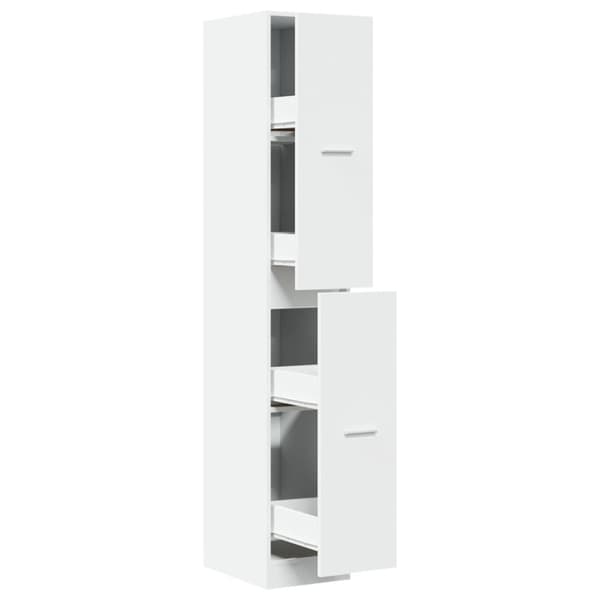 vidaXL Apotekskap hvit 30x41x174,5 cm konstruert tre