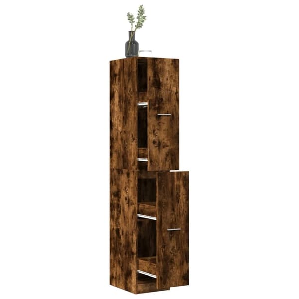 vidaXL Apoteksskåp rökfärgad ek 30x41x174,5 cm konstruerat trä